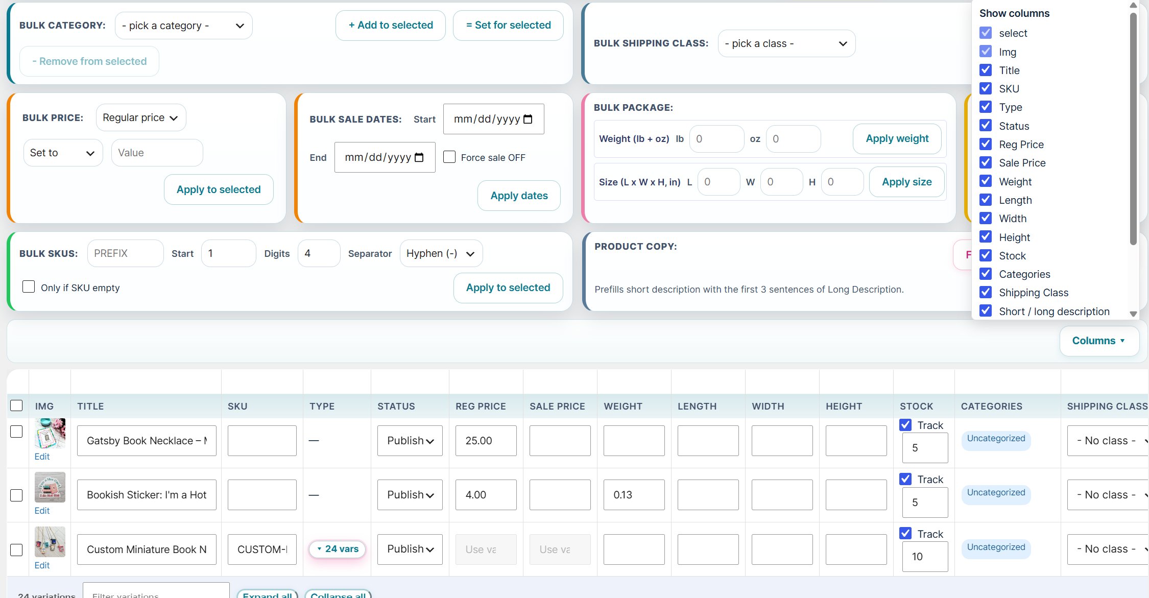 Bossy Bulk Editor — drag-and-drop variation image assignment